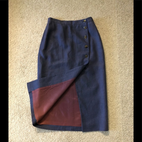 Liz Claiborne 100% Linen Skirt Sz 8P Pencil Straight Pockets - Picture 4 of 12